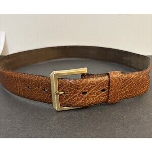 Men's Hickok Belt Makers Brown Leather Made On Cowhide Cashmere Suede Size 34
